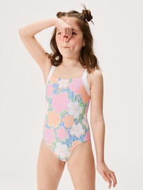 3 Girls 2-7 Tiny Flower One-Piece Swimsuit Blue ERLX103107 Roxy