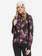 Haut Femme Polaire à Zip 3/4, Manches Longues, Motif Flocons Rose/bleu/blanc - Taille L