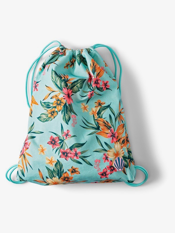 roxy, Light As A Feather 14.5L Drawstring Backpack, WAN BLUE HERITAGE FLORAL (bdl6) 0 Light As A Feather 14.5L Drawstring Backpack Blue ARGBP03001 Roxy
