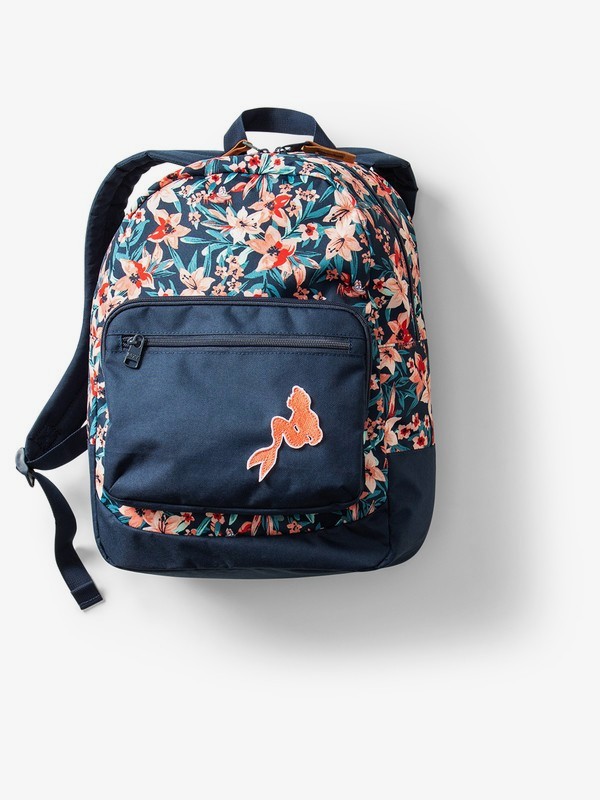 roxy, Ariel Happy At Home 23L Reversible Medium Backpack, DRESS BLUES SEBASTIAN FLORAL B (btk7) 0 Ariel Happy At Home 23L Reversible Medium Backpack Blue ARGBP03002 Roxy