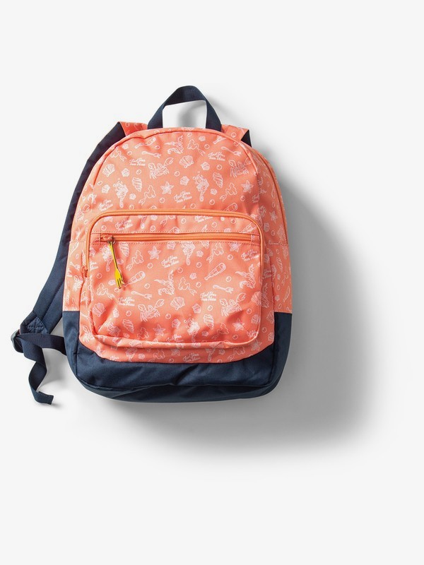 roxy, Ariel Happy At Home 23L Reversible Medium Backpack, BURNT CORAL TREASURE TROVE (mhp6) 0 Ariel Happy At Home 23L Reversible Medium Backpack Pink ARGBP03002 Roxy