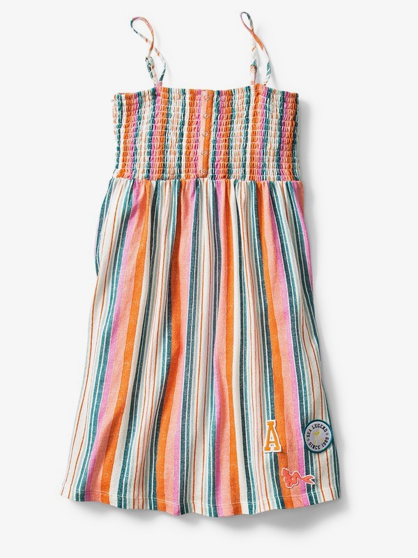 roxy, Ariel Feathers In Flight Midi Strappy Dress, BRANDIED MELON TEXTURED STRIPE (nkv3) 0 Ariel Feathers In Flight Midi Strappy Dress Orange ARGKD03048 Roxy