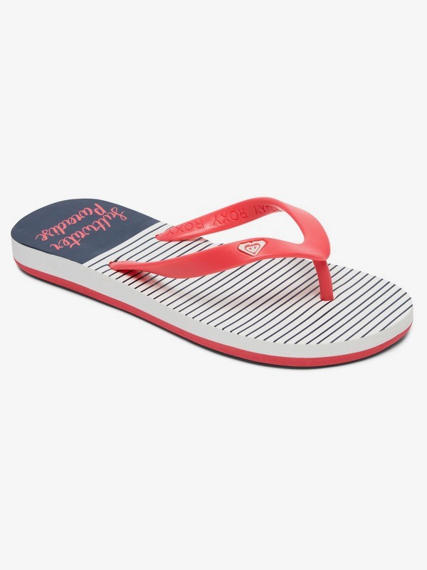 roxy, Girl's 7-14 Tahiti Flip-Flops, NAVY/WHITE (nwh) 0 Girl's 7-14 Tahiti Flip-Flops Blue ARGL100181 Roxy