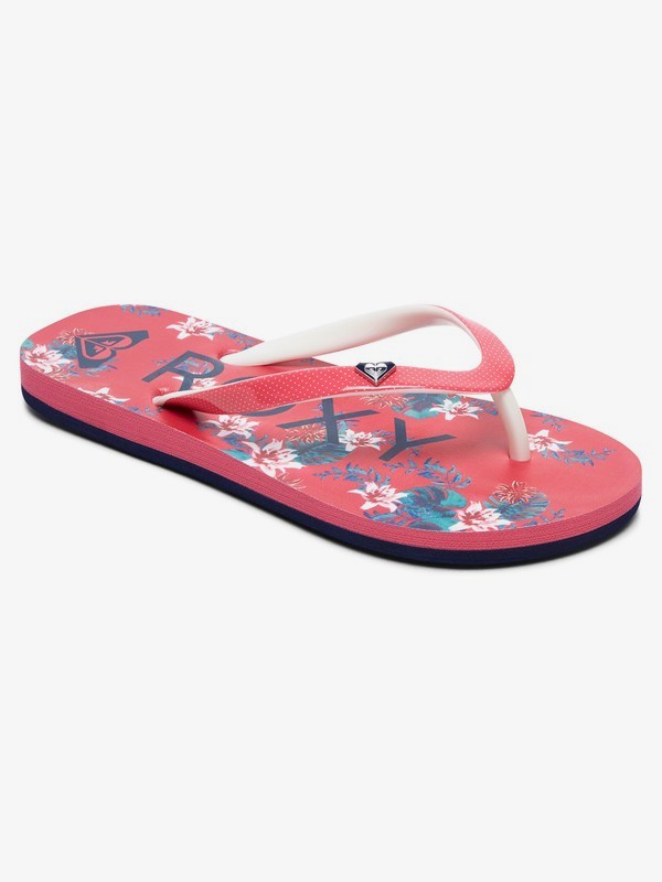 roxy, Girl's 7-14 Pebbles Flip-Flops, HOT PINK (hpn) 0 Girl's 7-14 Pebbles Flip-Flops Pink ARGL100182 Roxy