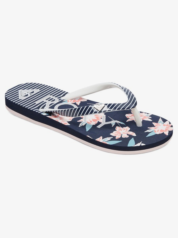 roxy, Girl's 7-14 Pebbles Flip-Flops, NAVY/WHITE (nwh) 0 Girl's 7-14 Pebbles Flip-Flops Blue ARGL100182 Roxy