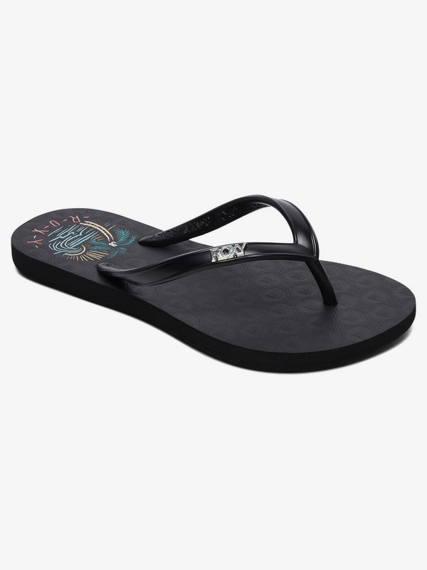 roxy, Girl's 7-14 Viva Stamp Flip-Flops, MULTI (mlt) 0 Girl's 7-14 Viva Stamp Flip-Flops Orange ARGL100218 Roxy