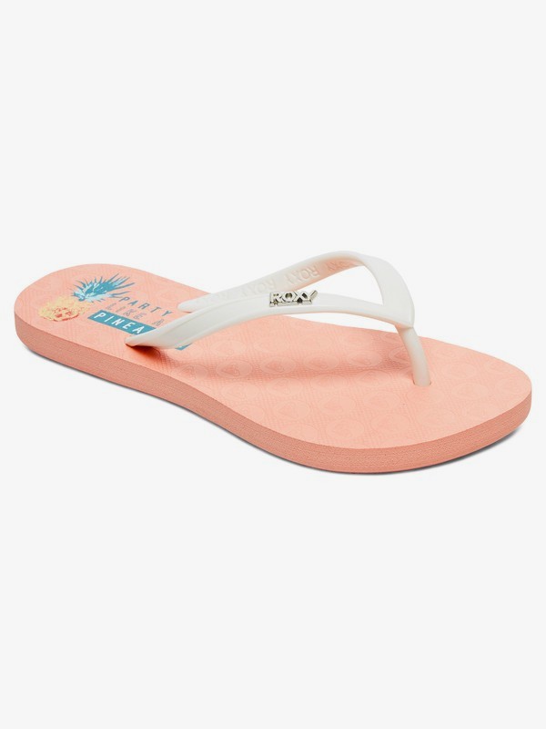 roxy, Girl's 7-14 Viva Stamp Flip-Flops, PINK (pnk) 0 Girl's 7-14 Viva Stamp Flip-Flops Pink ARGL100218 Roxy