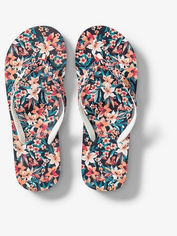 roxy, Girl's 7-14 Pebbles Flip-Flops, MULTI (mul) 0 Girl's 7-14 Pebbles Flip-Flops Grey ARGL100232 Roxy