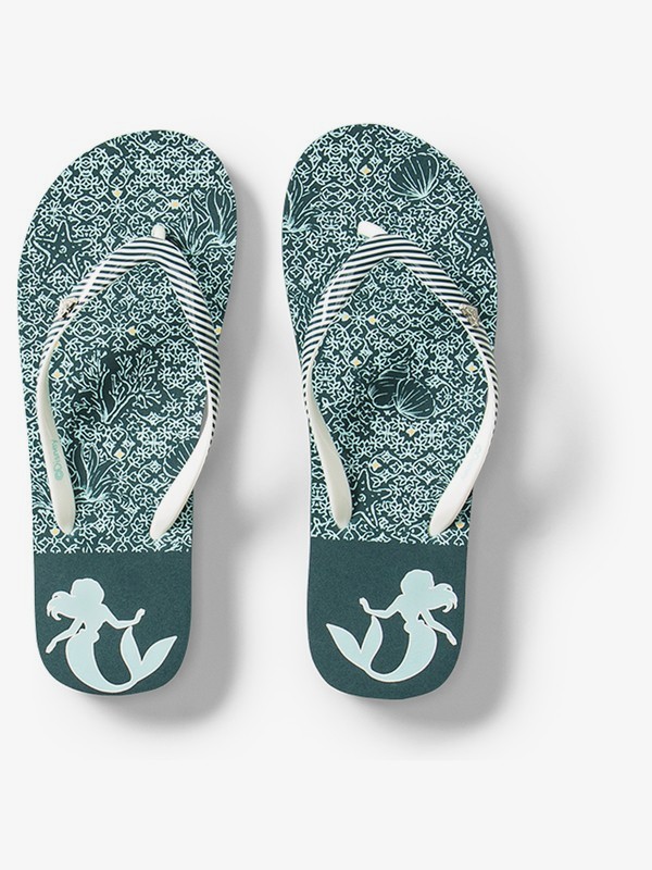 roxy, Girl's 7-14 Pebbles Flip-Flops, TEAL (tea) 0 Girl's 7-14 Pebbles Flip-Flops Blue ARGL100232 Roxy