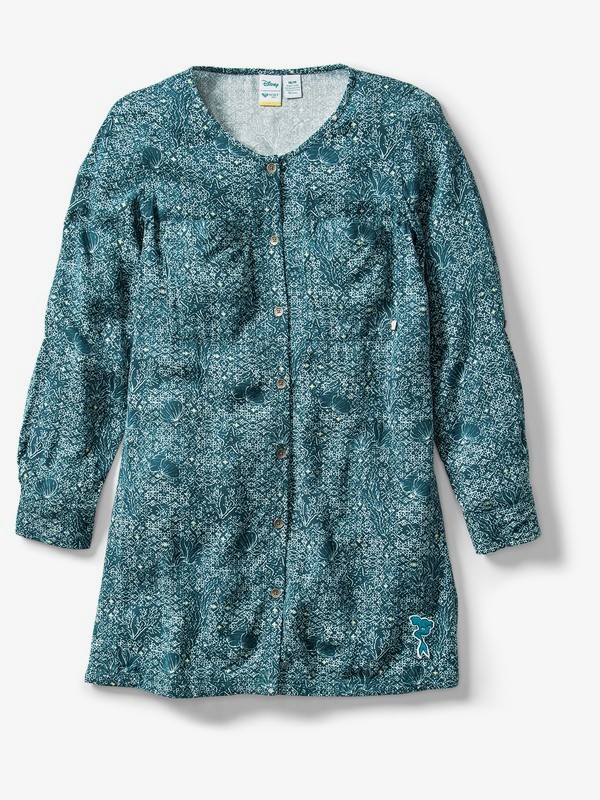 roxy, Ariel Sun Is Shining Long Sleeve Midi Dress, ATLANTIC DEEP SHELLS OF THE SE (bsd6) 0 Ariel Sun Is Shining Long Sleeve Midi Dress Blue ARGWD03030 Roxy