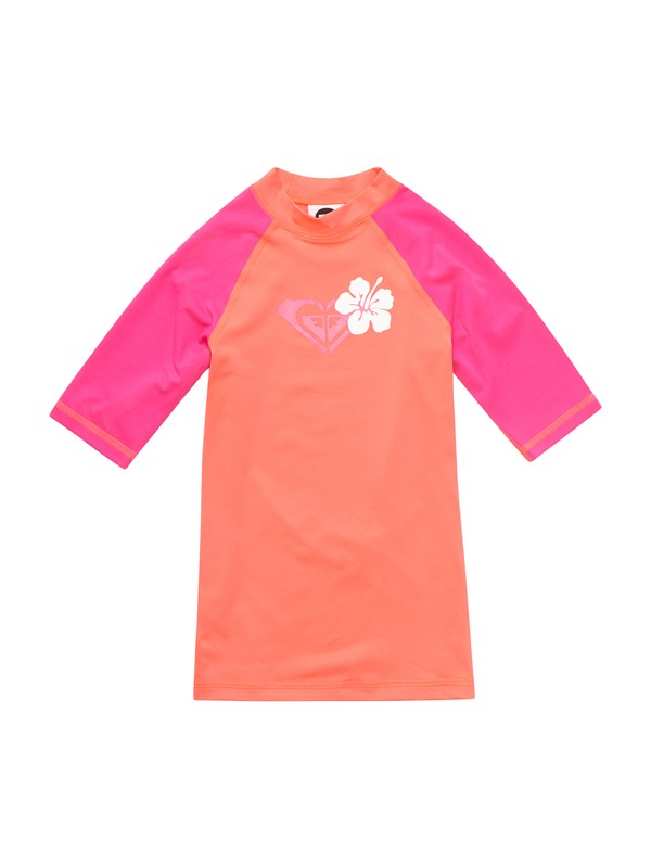 roxy, Girls 7-14 Island Fever Short Sleeve Rashguard, GLOW PINK (mhd0) 0 Girls 7-14 Island Fever Short Sleeve Rashguard ARGWR00022 Roxy