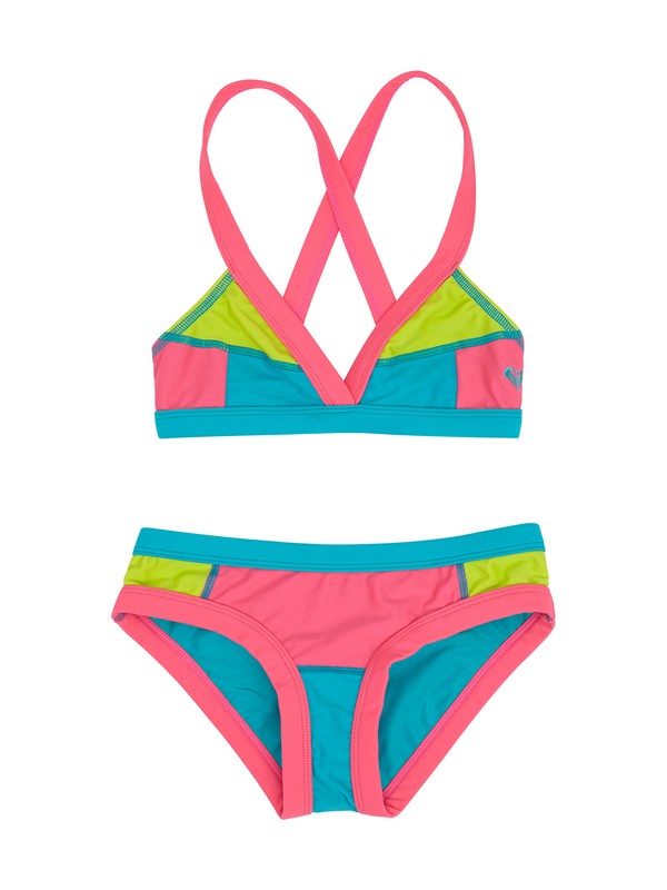 roxy, Girls 7- 14 Heat & Surf Fixed Criss Cross Tri Set, SW TILE BLUE (bnw0) 0 Girls 7- 14 Heat & Surf Fixed Criss Cross Tri Set ARGX200070 Roxy