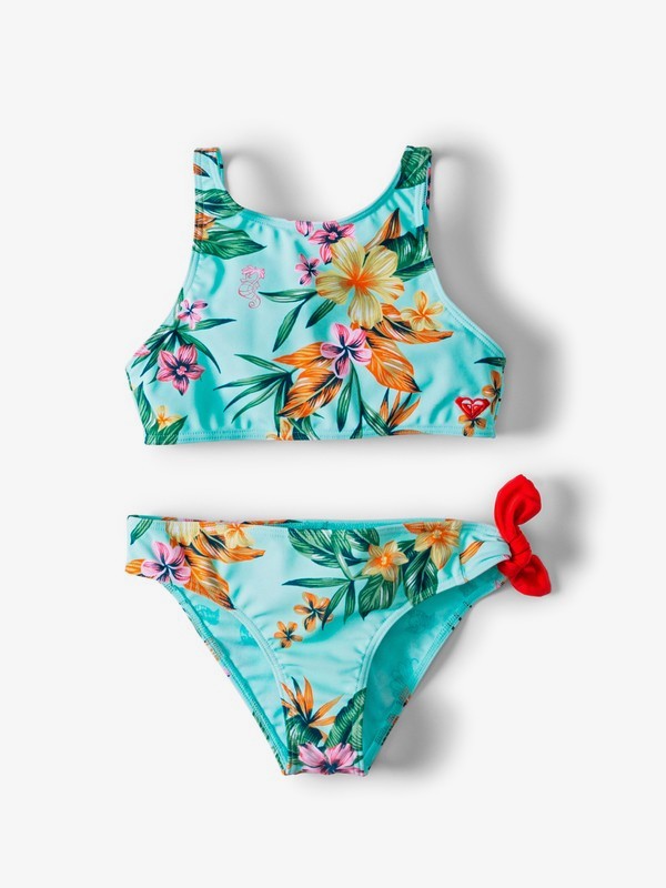 roxy, Heritage Floral Crop Top Bikini Set, WAN BLUE HERITAGE FLORAL (bdl6) 0 Heritage Floral Crop Top Bikini Set Blue ARGX203081 Roxy