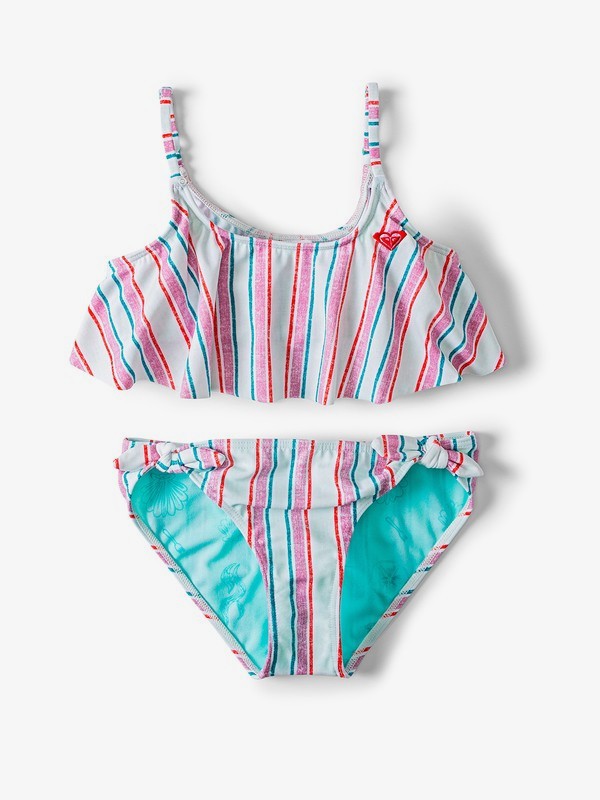 roxy, Treasure Stripe Flutter Bikini Set, WAN BLUE TREASURE STRIPE (bdl3) 0 Treasure Stripe Flutter Bikini Set Blue ARGX203083 Roxy