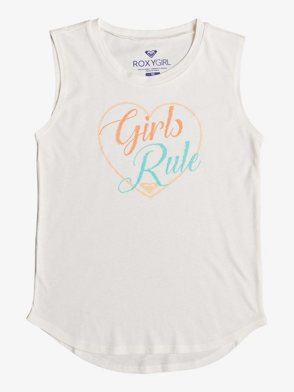 roxy, Girl's 7-14 Girls Rule Sleeveless Tee, SEA SPRAY (wbs0) 0 Girl's 7-14 Girls Rule Sleeveless Tee White ARGZT03229 Roxy