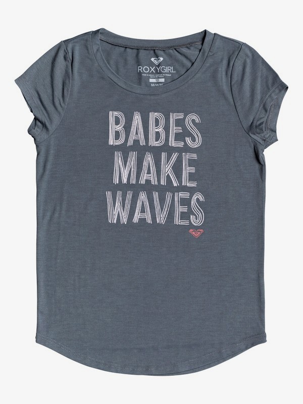roxy, Girl's 7-14 Babes Make Waves Tee, TURBULENCE (kym0) 0 Girl's 7-14 Babes Make Waves Tee Black ARGZT03274 Roxy