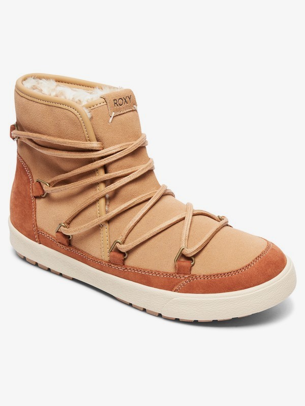 roxy, Darwin - Bottines doublées en fausse fourrure pour Femme, CAMEL (cam) 0 Darwin - Bottines doublées en fausse fourrure pour Femme Marron ARJB300017 Roxy