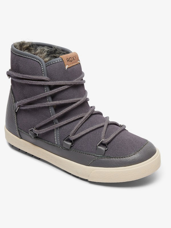 roxy, Darwin - Bottines doublées en fausse fourrure pour Femme, CHARCOAL (chr) 0 Darwin - Bottines doublées en fausse fourrure pour Femme Noir ARJB300017 Roxy