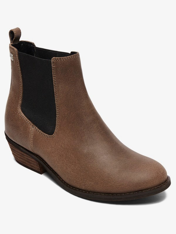 roxy, Karina Leather Ankle Boots, SMOKY GREY (smg) 0 Karina Leather Ankle Boots Grey ARJB700589 Roxy