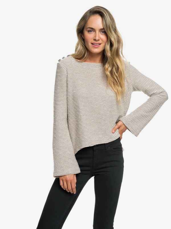 roxy, Free Thinking Sweater, METRO HEATHER (tenh) 0 Free Thinking Sweater Beige ARJFT03574 Roxy