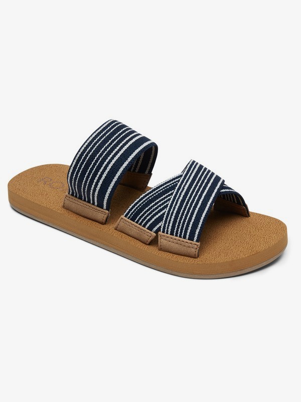 roxy, Shoreside Criss-Cross Sandals, BLUE/WHITE (bwt) 0 Shoreside Criss-Cross Sandals Blue ARJL100656 Roxy