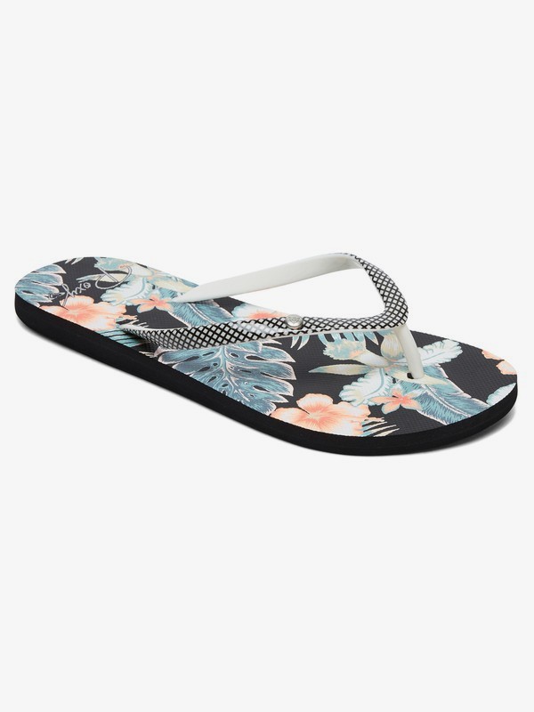 roxy, Portofino Flip-Flops, BK/CK MET (bme) 0 Portofino Flip-Flops Black ARJL100668 Roxy