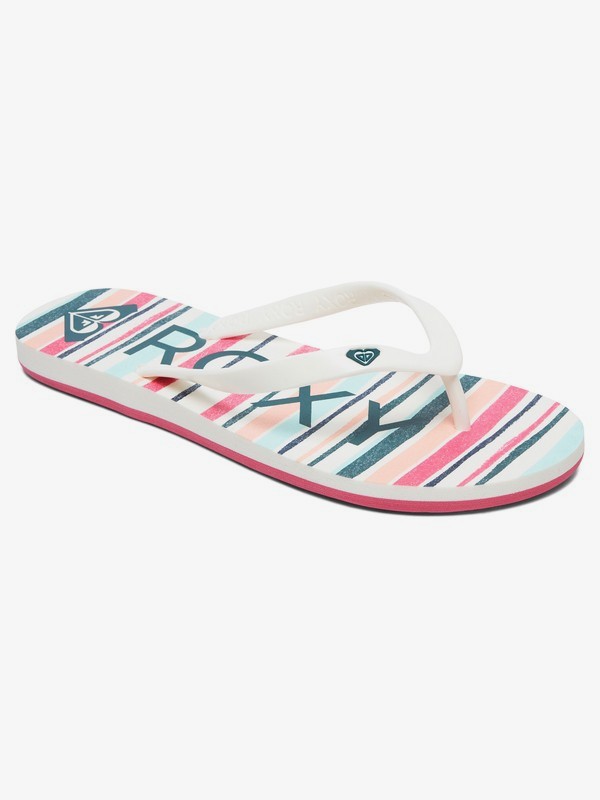 roxy, Tahiti Flip-Flops, STRIPE BARELY PINK (spk) 0 Tahiti Flip-Flops Pink ARJL100669 Roxy