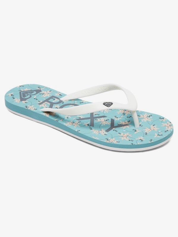 roxy, Tahiti - Tongs pour Femme, WHITE/GREEN (wgn) 0 Tahiti - Tongs pour Femme Blanc ARJL100669 Roxy