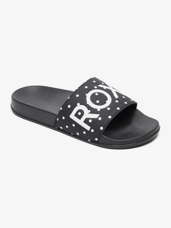 roxy, Slippy Sliders, BLACK/WHITE PRINT (bwp) 0 Slippy Sliders Black ARJL100679 Roxy