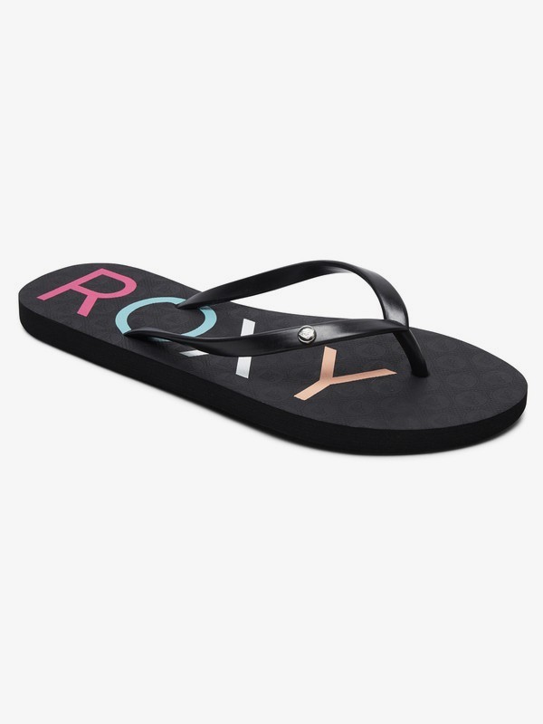 roxy, Sandy - Tongs pour Femme, BLACK MULTI (bk5) 0 Sandy - Tongs pour Femme Noir ARJL100681 Roxy