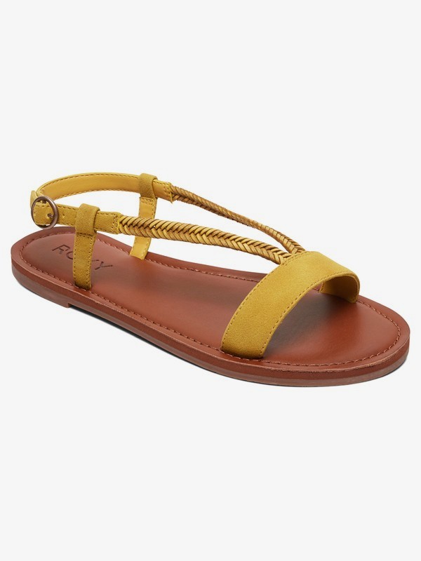 roxy, Kitty Braided Faux-Suede Sandals, MUSTARD (mu0) 0 Kitty Braided Faux-Suede Sandals Yellow ARJL100765 Roxy