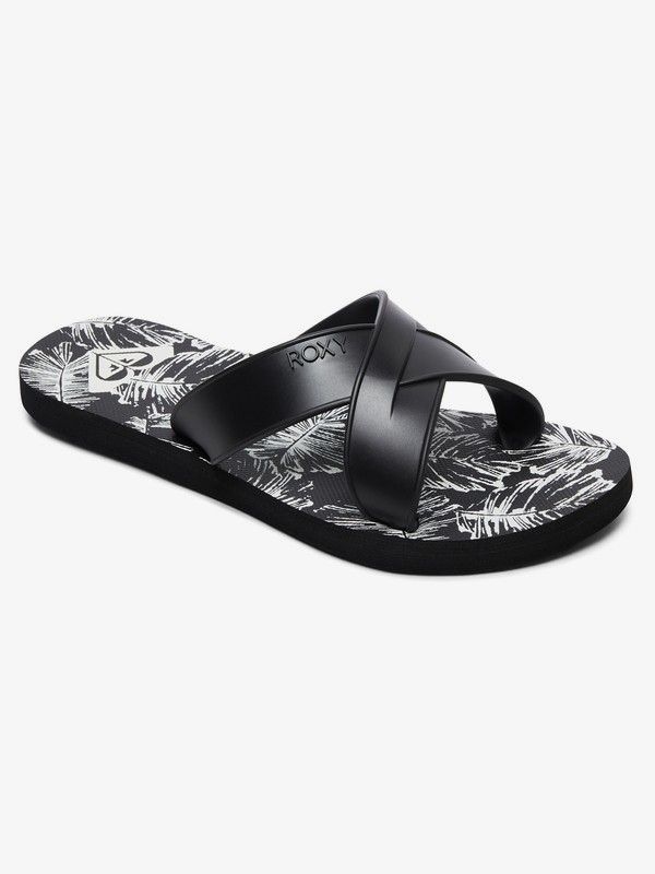 roxy, Carilo Criss-Cross Sandals, BLACK/WHITE (bkw) 0 Carilo Criss-Cross Sandals Black ARJL100767 Roxy