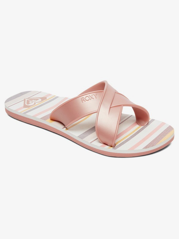roxy, Carilo Criss-Cross Sandals, PINK STRIPE (spi) 0 Carilo Criss-Cross Sandals Pink ARJL100767 Roxy