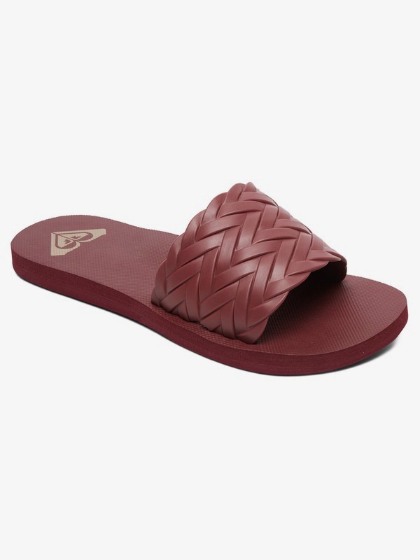 roxy, Kirbi Slider Sandals, DARK RED (drk) 0 Kirbi Slider Sandals Red ARJL100768 Roxy