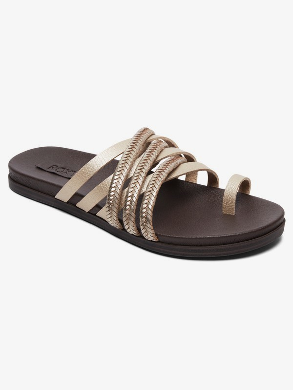 roxy, Esme Multi-Strap Leather Sandal, GOLD (gld) 0 Esme Multi-Strap Leather Sandal Yellow ARJL200688 Roxy