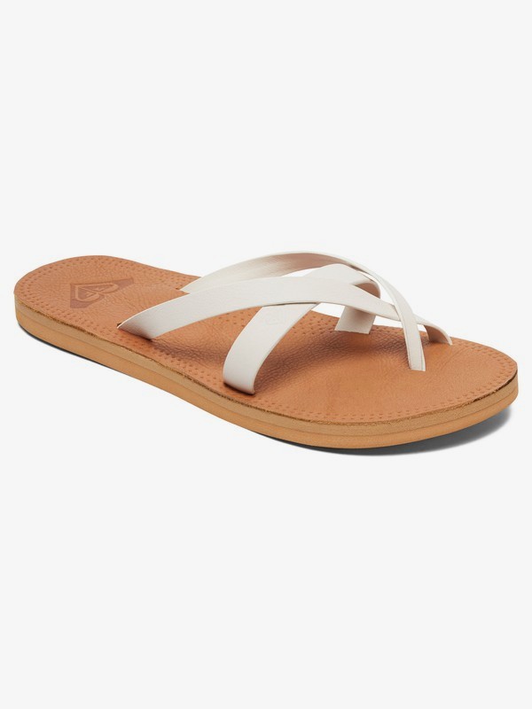 roxy, Gemma Leather Sandals, CREAM (cre) 0 Gemma Leather Sandals White ARJL200690 Roxy