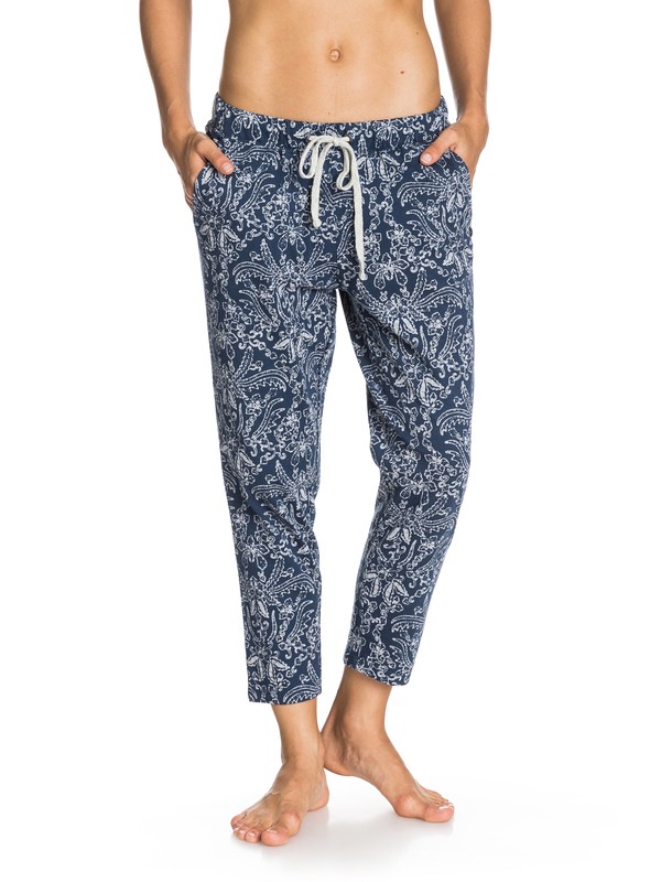roxy, Wild Time Pant, LAGUNA DARK DENIM PRINT (brq6) 0 Wild Time Pant ARJNP03009 Roxy