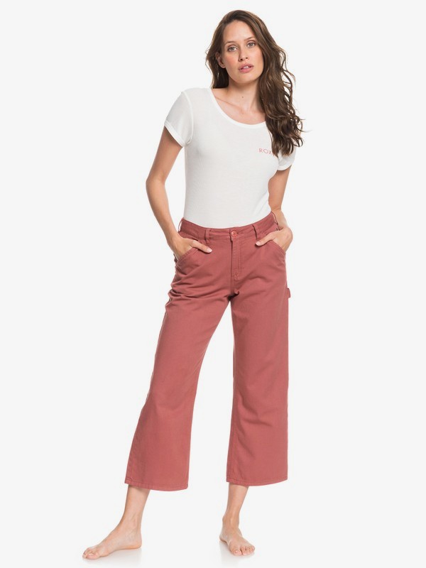 roxy, Wilmans Wor Cropped Workwear Pants, CEDAR WOOD (mms0) 0 Wilmans Wor Cropped Workwear Pants Pink ARJNP03141 Roxy