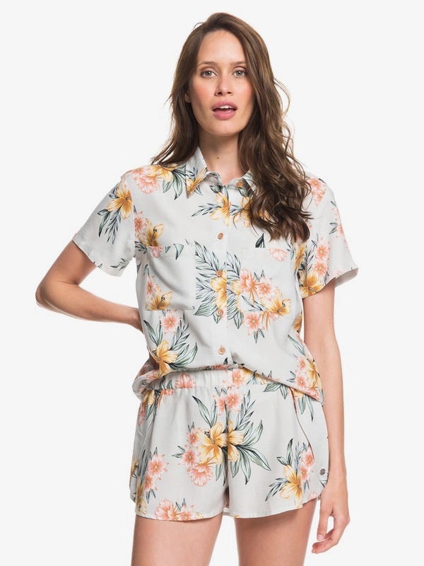 roxy, Ledbetter Beach Shorts, GRAY VIOLET SEASIDE FLORAL (sfv6) 0 Ledbetter Beach Shorts Grey ARJNS03109 Roxy
