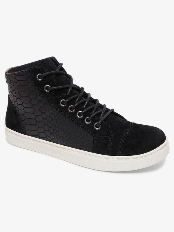 roxy, Melbourne - Baskets en cuir mi-Hautes pour Femme, BLACK (bl0) 0 Melbourne - Baskets en cuir mi-Hautes pour Femme Noir ARJS100018 Roxy