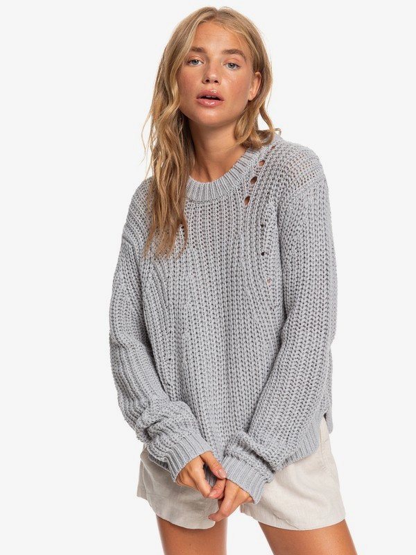 roxy, Bright Whites Sweater, HERITAGE HEATHER (sgrh) 0 Bright Whites Sweater Grey ARJSW03236 Roxy