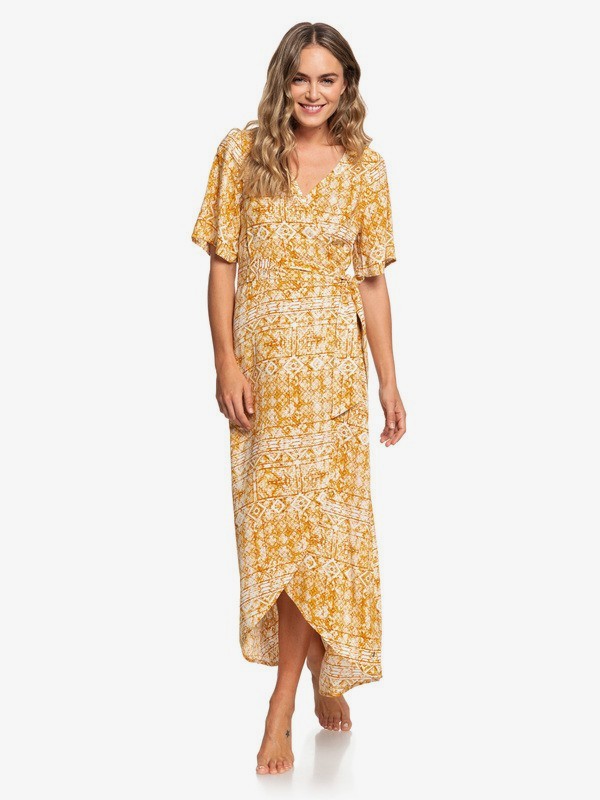 roxy, Keep The Seas Bell Sleeve Dress, INCA GOLD DESERT TILE (nmy6) 0 Keep The Seas Bell Sleeve Dress Orange ARJWD03241 Roxy