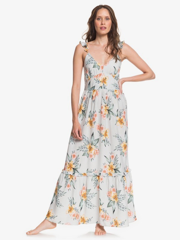 roxy, On A Wim Midi Strappy Dress, GRAY VIOLET SEASIDE FLORAL (sfv6) 0 On A Wim Midi Strappy Dress Grey ARJWD03250 Roxy