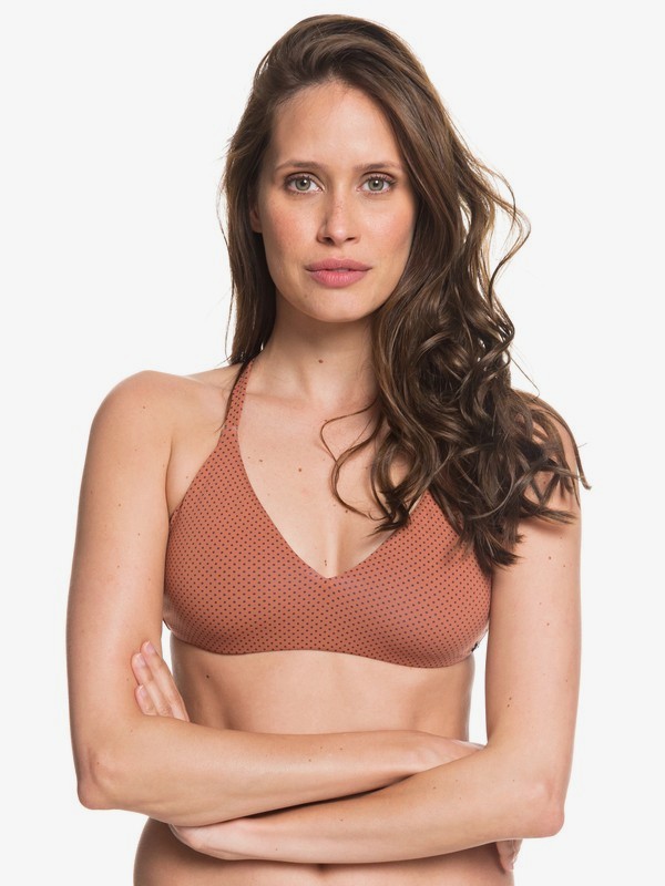 roxy, Printed Beach Classics Fixed Triangle Bikini Top, CEDAR WOOD POLKADOT SWIM (mms6) 0 Printed Beach Classics Fixed Triangle Bikini Top Pink ARJX303408 Roxy