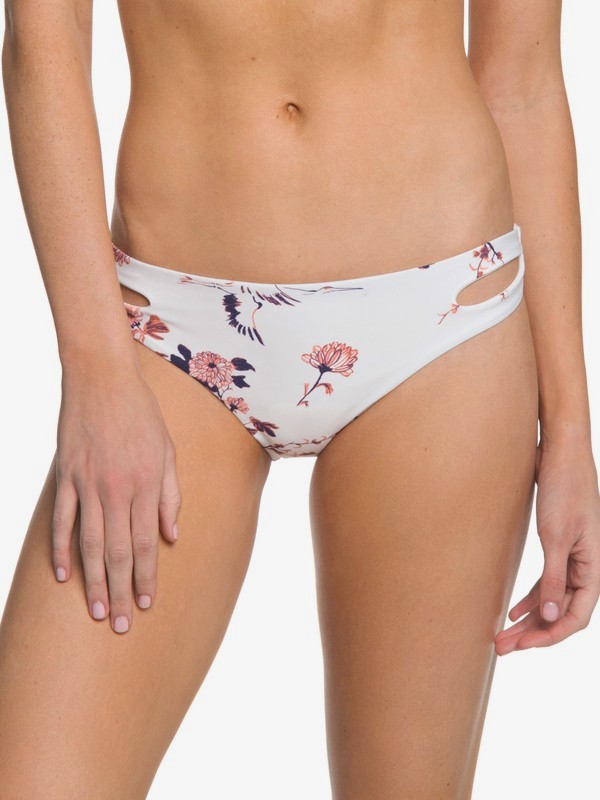 roxy, Printed Softly Love Reversible 70's Bikini Bottom, TAPIOCA SERENE CRANE PRINT (teh6) 0 Printed Softly Love Reversible 70's Bikini Bottom Beige ARJX403322 Roxy