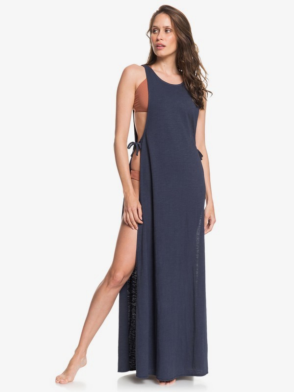 roxy, Beach Tide Sleeveless Maxi Beach Cover-Up, MOOD INDIGO (bsp0) 0 Beach Tide Sleeveless Maxi Beach Cover-Up Blue ARJX603117 Roxy