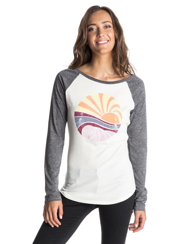 roxy, Senorita Long Sleeve Baseball Tee, CHARCOAL HEATHER (kpgh) 0 Senorita Long Sleeve Baseball Tee ARJZT03717 Roxy