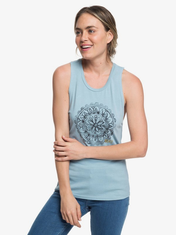 roxy, MANDELA MUSCLE TANK, ASHLEY BLUE (bhl0) 0 MANDELA MUSCLE TANK Azul ARJZT04973 Roxy