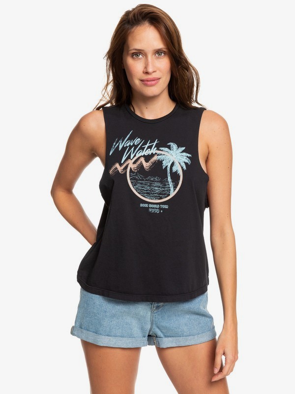 roxy, Wave Watch Sleeveless Tee, TRUE BLACK (kvj0) 0 Wave Watch Sleeveless Tee Black ARJZT05190 Roxy