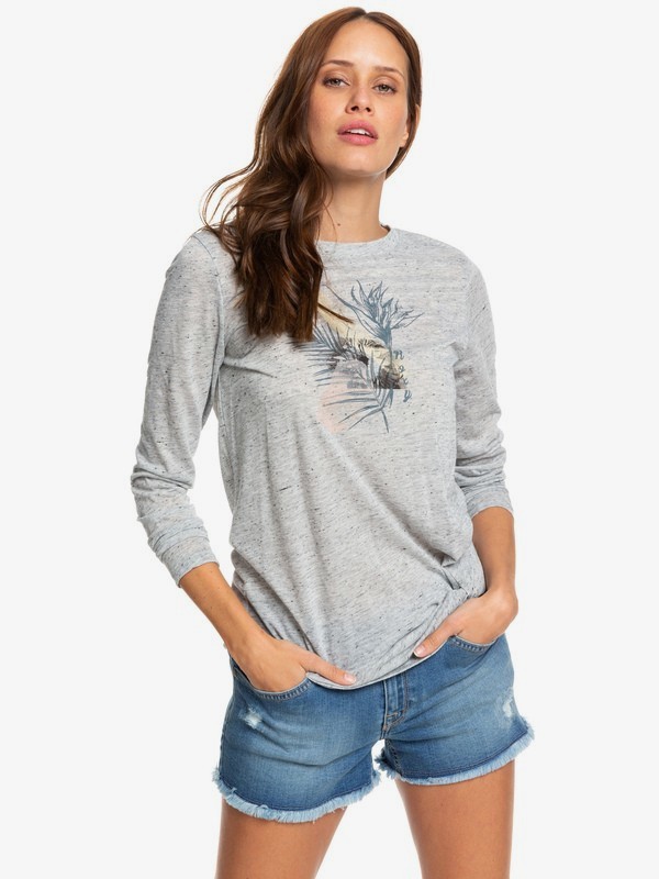 roxy, Ray Of Sun Long Sleeve Tee, HERITAGE HEATHER (sgrh) 0 Ray Of Sun Long Sleeve Tee Grey ARJZT05209 Roxy